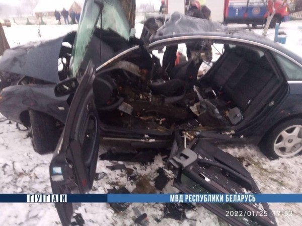 В Лунинецком районе легковушка врезалась в дерево, погиб пассажир