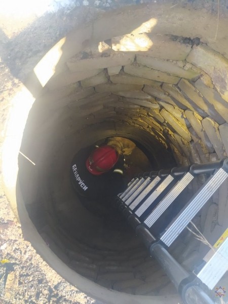 Работники МЧС пришли на помощь упавшей в колодец собаке Работники МЧС пришли на помощь упавшей в колодец собаке