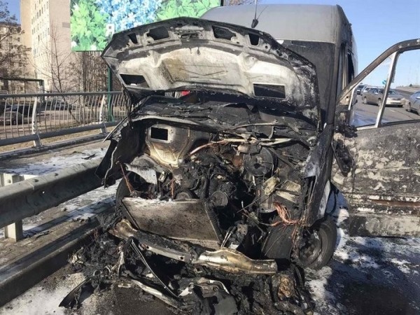 В Барановичах во время движения загорелась маршрутка с пассажирами