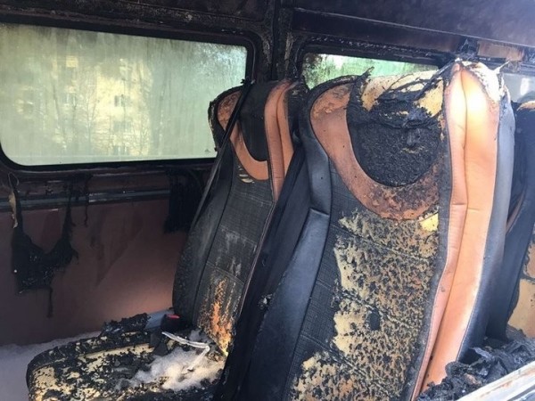 В Барановичах во время движения загорелась маршрутка с пассажирами