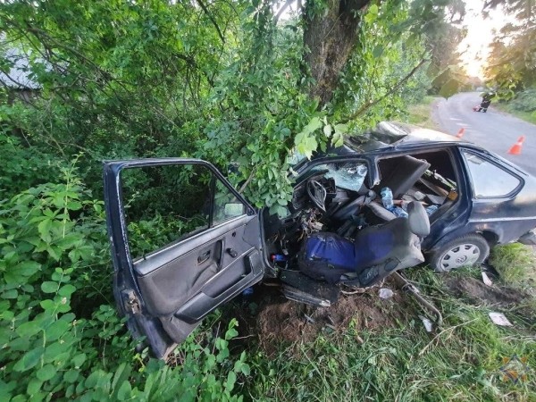 20-летний бесправник врезался в дерево в Кобринском районе 20-летний бесправник врезался в дерево в Кобринском районе