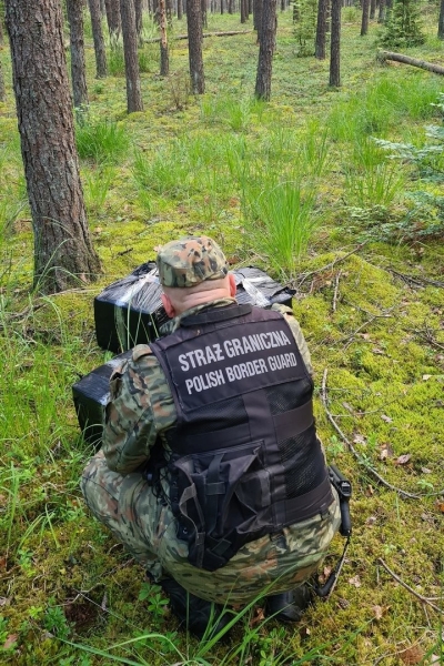 Польские пограничники наблюдали за дроном из Беларуcи, пока он не приземлился в 2-х км от границы. Нашли сигареты на 15,7 тыс $