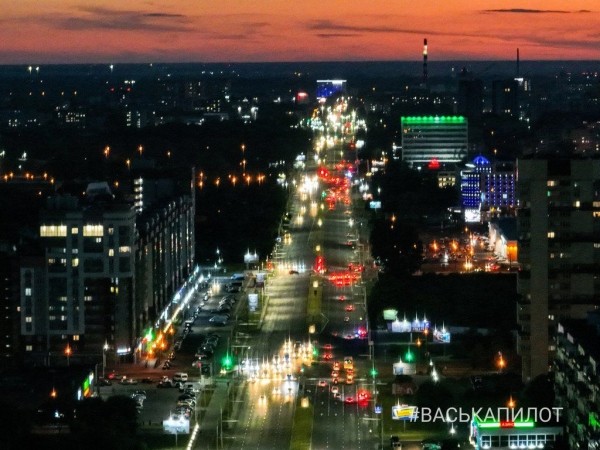 
                Так выглядит вечерний Брест с высоты
            