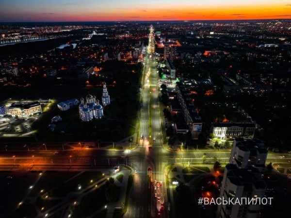 
                Так выглядит вечерний Брест с высоты
            