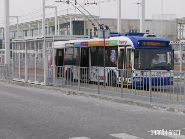 В Бресте по 8 сентября троллейбус № 2 будет ходить до автовокзала