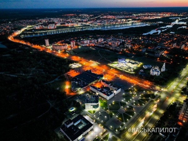 
                Так выглядит вечерний Брест с высоты
            