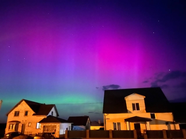 Полярное сияние в небе Беларуси. Очень красиво!