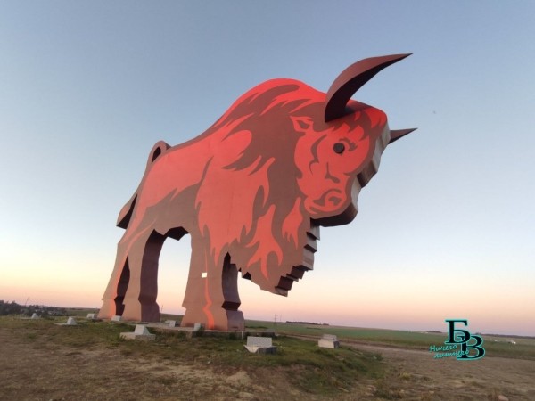 Зубр на закате. Обновленный въездной знак в Первый регион Зубр на закате. Обновленный въездной знак в Первый регион