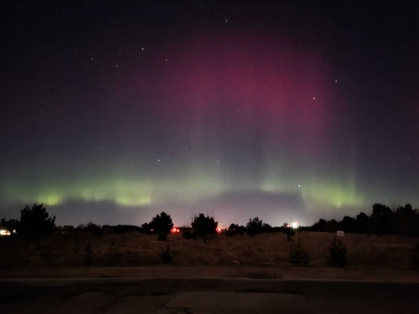 Северное сияние подбирается к границе Беларуси Северное сияние подбирается к границе Беларуси